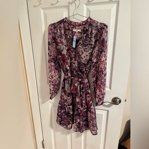 Loft purple flowery dress. New, never worn